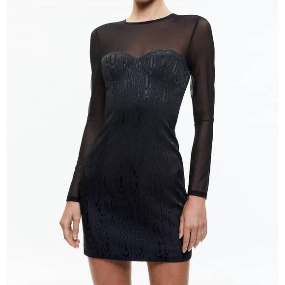 ALICE + OLIVIA Dresses & Skirts - NEW ALICE + OLIVIA takako mesh crew neck mini dress in black